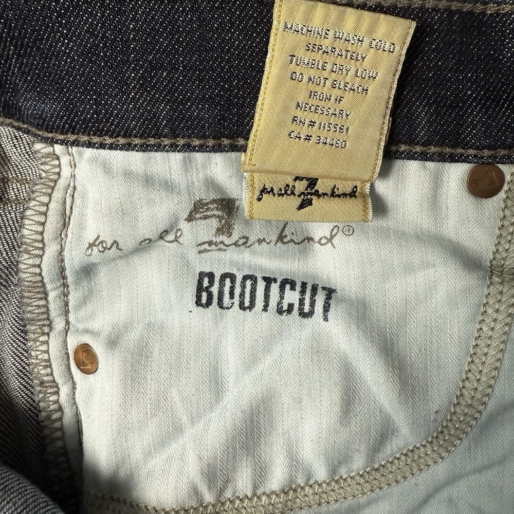 7 For All Mankind Dojo Jeans Womens 31 Bootcut Medium Waah Denim Cowgirl Rodeo - Picture 7 of 9